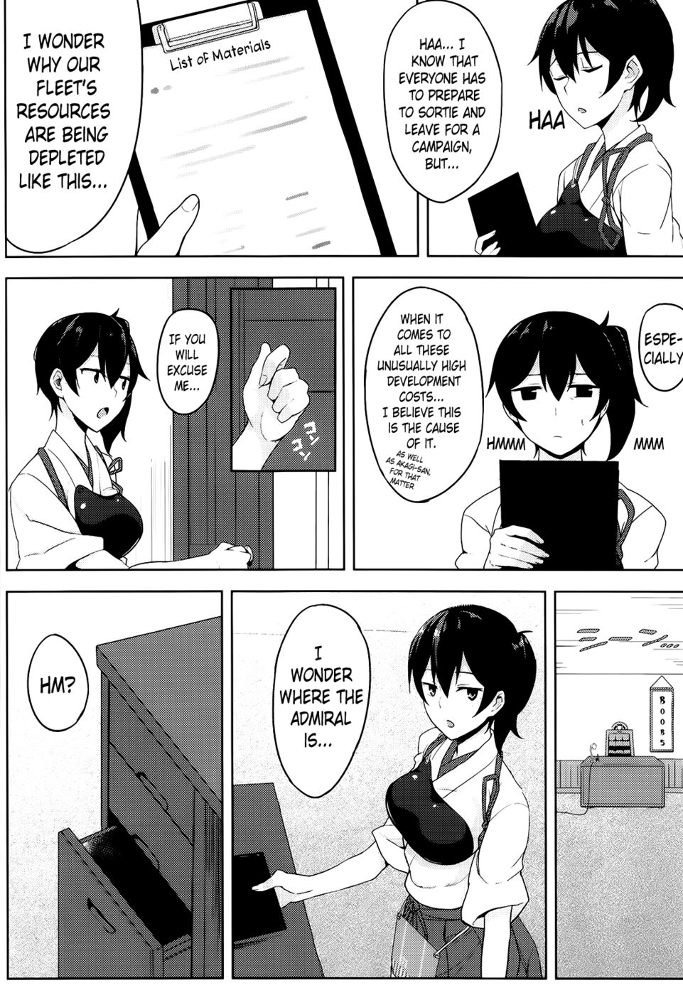 Hentai Manga Comic-Secretary Ship - Kaga's Worries-Read-3